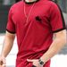 Men’s Stretch-Fit Graphic Print T-Shirt – Breathable Short-Sleeve Slim Fit Tee For Streetwear & Gym (S-XXL, Red)_viptrois.com