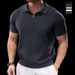 Men's Retro Knitted Polo Shirt - Slim Fit Short Sleeve Lapel Top For Summer_viptrois.com