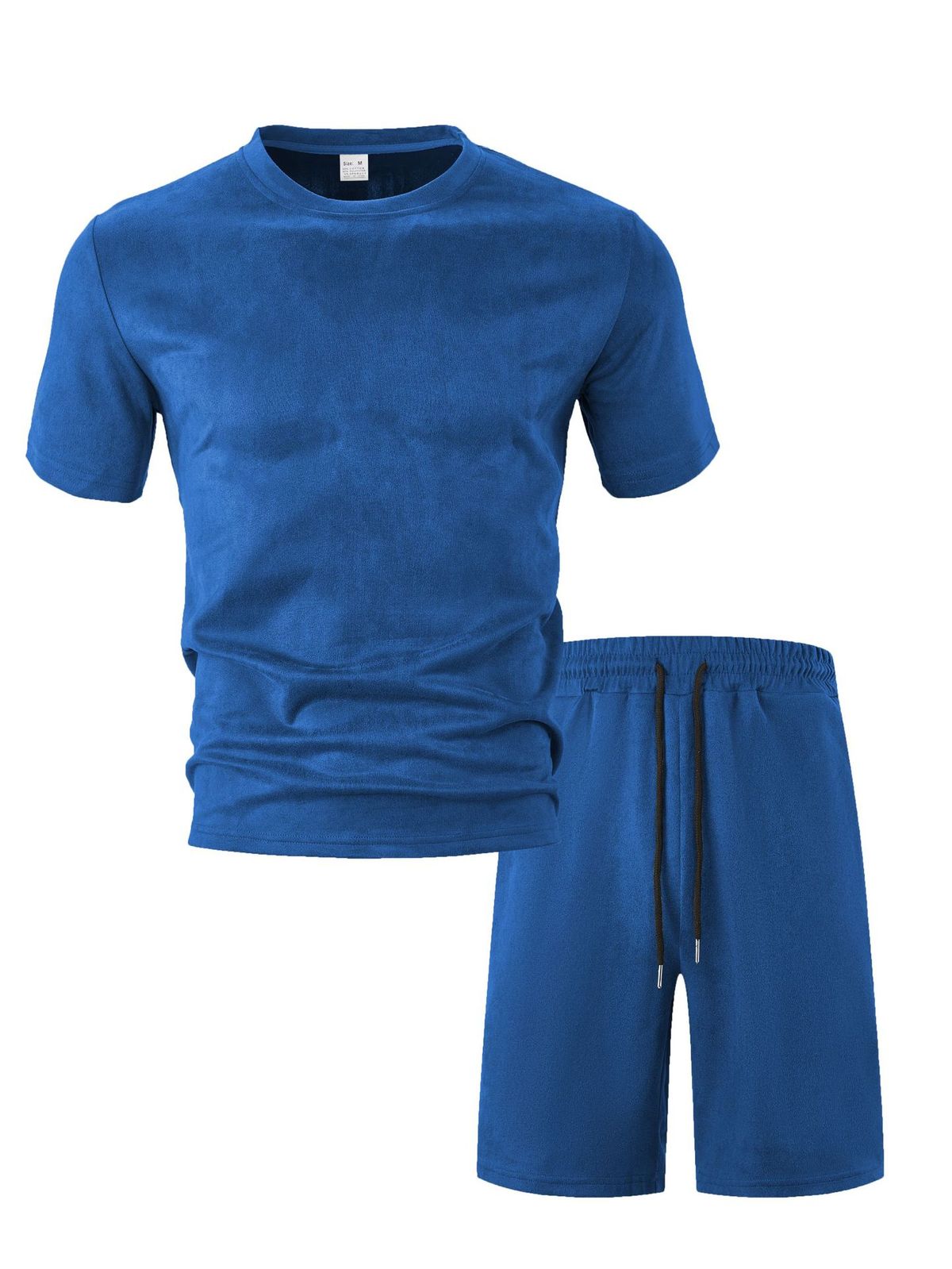 Men's Clothing Summer Thin Suede Casual Sports Short Sleeved T Shirt Set_viptrois.com