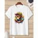 Camiseta Verano Manga Corta Con Cuello Redondo Y Estampado De Animales Para Hombres Manfinity Dauomo_viptrois.com
