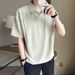 Summer New Style Turn-Down Collar Short Sleeve Polo Shirt For Men With Half-Zip Design, Niche, Mature, Casual, Trendy,_viptrois.com