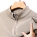 Men's Clothing New Autumn and Winter Men's Velvet Half Zip Pullover Sweater Trendy Simple Handsome Half High Collar Long Sleeved Sweater_viptrois.com