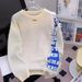 Oversized Distressed Knit Sweater – Lettering Jacquard & Color-Block Design (Unisex, M-3XL, Black/Beige)_viptrois.com