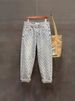 Men's Clothing High Street Jeans, Men And Women's Same Fashion Brand Jacquard All-matching Casual Loose Straight Couples Wide-leg Long Pants_viptrois.com