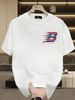 Summer New Short-sleeved T-shirt, Men's Speedy Striped B Letter Date Number Creative Printing Half-sleeved Youth Trend Versatile Casual Loose Base_viptrois.com