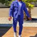 Men's Clothing Suit Fashion Cuff Trousers Slim Men's Suit_viptrois.com