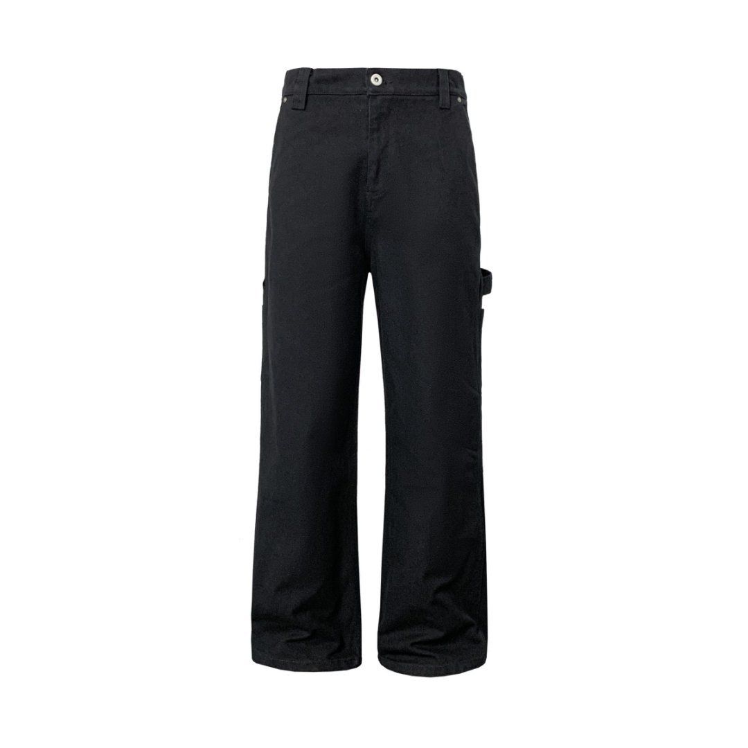 16 Oz Pearl Canvas Cotton Three-pin High Color Fastness Heavy Legal Blue Trousers Triangle Casual Trousers_viptrois.com