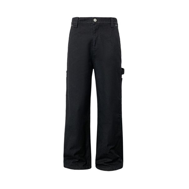 16 Oz Pearl Canvas Cotton Three-pin High Color Fastness Heavy Legal Blue Trousers Triangle Casual Trousers_viptrois.com