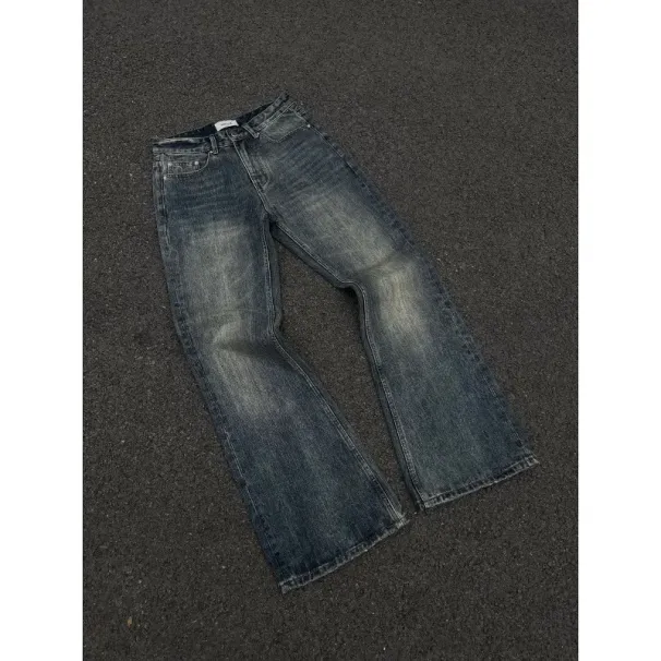Men's Clothing Men's Okayama Slub Denim Jeans - Sunset Fade Bootcut Pants (Vintage Relaxed Fit)_viptrois.com