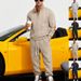 Men's Suit Heavyweight Sweatshirt Autumn Winter Trendy Stand Collar Henley Style With Jacquard Texture For Men_viptrois.com