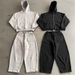 Unisex Hooded Zip-up Sweatshirt & Jogger Set - Breathable Polyester Blend Casual Streetwear With 3d Print Design - S/M/L/Xl Sizes In White Black Gray_viptrois.com