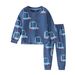 Long Sleeved Children's Home Clothes New Spring And Autumn Boys And Girls Suits Cotton Cute Excavator Home Clothes Two Piece Suit_viptrois.com
