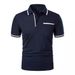 New Men's Short Sleeve Polo Shirts Solid Color Casual T-shirt Summer Trendy Breathable Loose Basic Splice Top Pockets Men Shirts_viptrois.com
