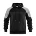 Men's Oversized Color-Block Hooded Sweatshirt – Polyester Pullover With Kangaroo Pocket (Khaki, Grey, Black, Navy) – Fall Streetwear Essential_viptrois.com