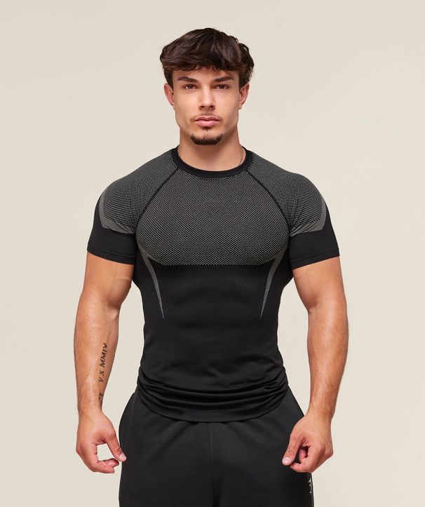 Men's Performance Gym T-Shirt – Moisture-Wicking Stretch Polyester With Breathable Mesh Panels For Basketball & Training_viptrois.com