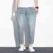 Men's Pure Cotton Cropped Jeans Summer Thin Straight Slim Fit New Loose Elastic Pants_viptrois.com