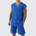 Men's Clothing Casual Sleeveless Hollow Knitted V Neck Vest Spring And Summer New Shorts Fashionable Solid Color Men's Suit_viptrois.com