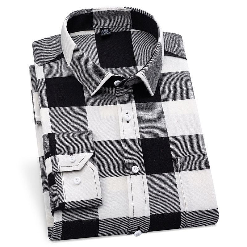 Men's Clothing Premium Cotton Flannel Checkered Long Sleeve Shirt - Breathable, Soft & Stylish Casual Button-Up For Everyday Wear (Multiple Colors)_viptrois.com