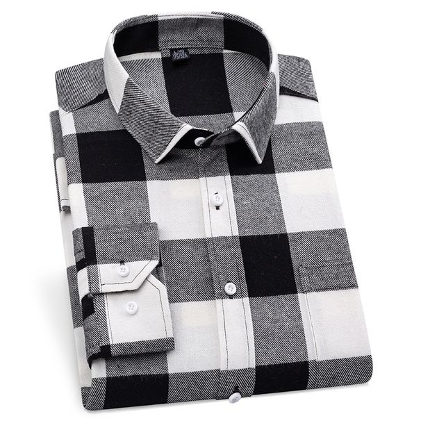 Men's Clothing Premium Cotton Flannel Checkered Long Sleeve Shirt - Breathable, Soft & Stylish Casual Button-Up For Everyday Wear (Multiple Colors)_viptrois.com