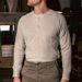 Men's Vintage Henley Shirt – Long Sleeve Knit Pullover With Stretch (Breathable Cotton Blend, Relaxed Fit, Crew Neck, S-XXXL, Beige)_viptrois.com