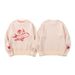 Men's Clothing Loose Casual Sweater Pullover Jacquard Korean-Style Oversized Sweater - Harajuku Ins Aesthetic Crewneck With Airplane Jacquard (Pink)_viptrois.com