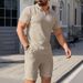 Men's Summer Short Sleeve Polo Shirt & Shorts Set - Breathable Casual Sports Outfit For Gym, Travel & Daily Wear_viptrois.com