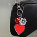 Asymmetric Acrylic Heart Keychain - 3D Crystal-Like Charm For Girls & Couples (Red/Blue/Pink, Non-Toxic Light Reflective)_viptrois.com
