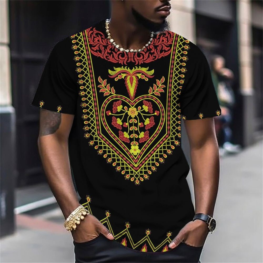 Men's Clothing Trade Hot Selling Men's Ethnic Style Printed T Shirts Manufacturers Can Provide Pictures For Production And Can Be Shipped On Behalf Of_viptrois.com
