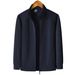 Men's Stand Collar Fleece Jacket – Premium Polar Fleece Outerwear For Business Casual & Outdoor (Black/Blue/Grey/Khaki/Green, XL-5XL)_viptrois.com