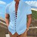 Summer Short Sleeve Shirts For Men White Formal Shirt Social Dress Shirts Casual Cotton Linen Tops Beach Blouses Man Clothing_viptrois.com