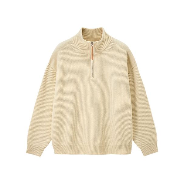 Nordmann 001 Jie Zhan Men's Clothing | Half-Zip Turtleneck Sweater 25 Winter New Vintage Street Style Old Money Loose Casual Top_viptrois.com
