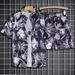 Men's Floral Shirt Suit Beachwear for Sanya Hawaiian Bohemian Hainan Island Casual Long Sleeve Zipper Closure Pattern Type_viptrois.com