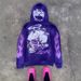 Y2k Retro Streetwear Hoodie With 3d Cartoon Print, Zip-up Oversized Pullover For Hip-hop & Dark Aesthetic Fashion_viptrois.com
