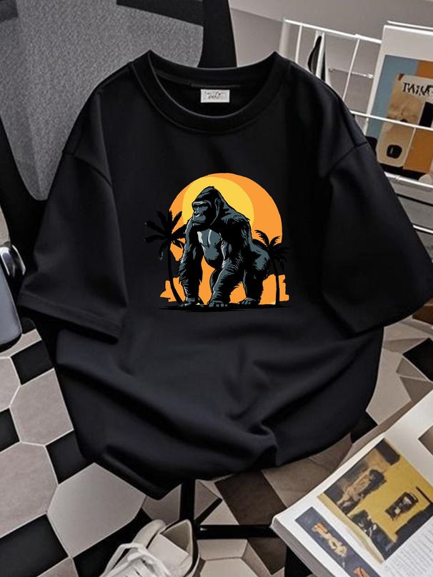 Gorilla Silverback T Shirt Jungle King Silver Back Fashion Stylish Soft Stretched Slightly Comfortable Summer Top For Everyday Wear Streetwear_viptrois.com
