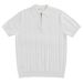 Zipper Knitted Short Sleeved Polo Shirt Men's Summer American Retro Commuting Loose Vertical Stripes Pit Lapel T Shirt Men_viptrois.com