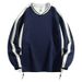 Pure Pure American Heavyweight Baseball Collar Sweatshirt Men's Spring Color Block V-Neck Base Shirt Sports Cleanfit Jacket_viptrois.com