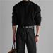 Pure White Stretch Half Turtleneck Base Sweater For Men, Thin Lightweight, Mature And Simple, Skin-Friendly, Comfortable,_viptrois.com
