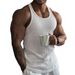 Men's Slim Racer Vest Solid Color Knitted Fitness Sports Top For Spring Summer New Casual Breathable Short Sleeve_viptrois.com