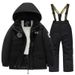Pulse Winter Children's Suit Set Boys Fleece Lined Warm Waterproof Windproof Professional One-Piece Girls Ski Bib Pants_viptrois.com
