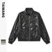 Men's Clothing Retro Lapel Leather Jacket Men's Autumn and Winter New Loose Casual Coat_viptrois.com