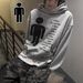 Gothic Print Hooded Sweatshirt | Y2k Retro Streetwear Pullover | Unisex Oversized Long Sleeve Top With Pockets_viptrois.com
