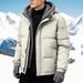 Men's Waterproof Windproof Hooded Jacket – Winter-Ready Fleece-Lined Coat With Zip Closure (Black/Beige/Grey, EU XXS-XXXL)_viptrois.com