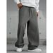 2025 New Model Cross-Border Foreign Trade Retro Simple Stylish Casual Men's Sports Sweatpants Loose Trendy Long Pants_viptrois.com
