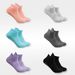 Women's solid color all match short socks with glue, non slip and breathable sports elastic mesh floor socks_viptrois.com