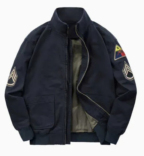 MA1 Jacket, Men's Military Bomber - Vintage Inspired Cargo Coat, Air Force Style Baseball Uniform Jacket In Distressed_viptrois.com