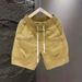 Summer Men's Sportswear Trendy Loose Fit Shorts Versatile Simple Solid Color Quick Drying Bottoms_viptrois.com