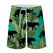 Men's Floral Small Fresh Sports Cartoon Series 3D Digital Printing Casual Shorts Men's Loose Swimming Trunks White_viptrois.com