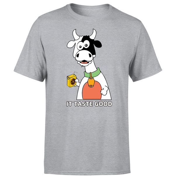 Funny Cow Graphic Unisex 100% Cotton T-shirt Mens Tees Top Its Taste Good Funny Saying Animal Lovers Tee._viptrois.com