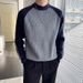 Pure Color Block Sweater Men Autumn Winter New Fashion Trendy Long Sleeve Knitted Base Shirt Casual Top_viptrois.com