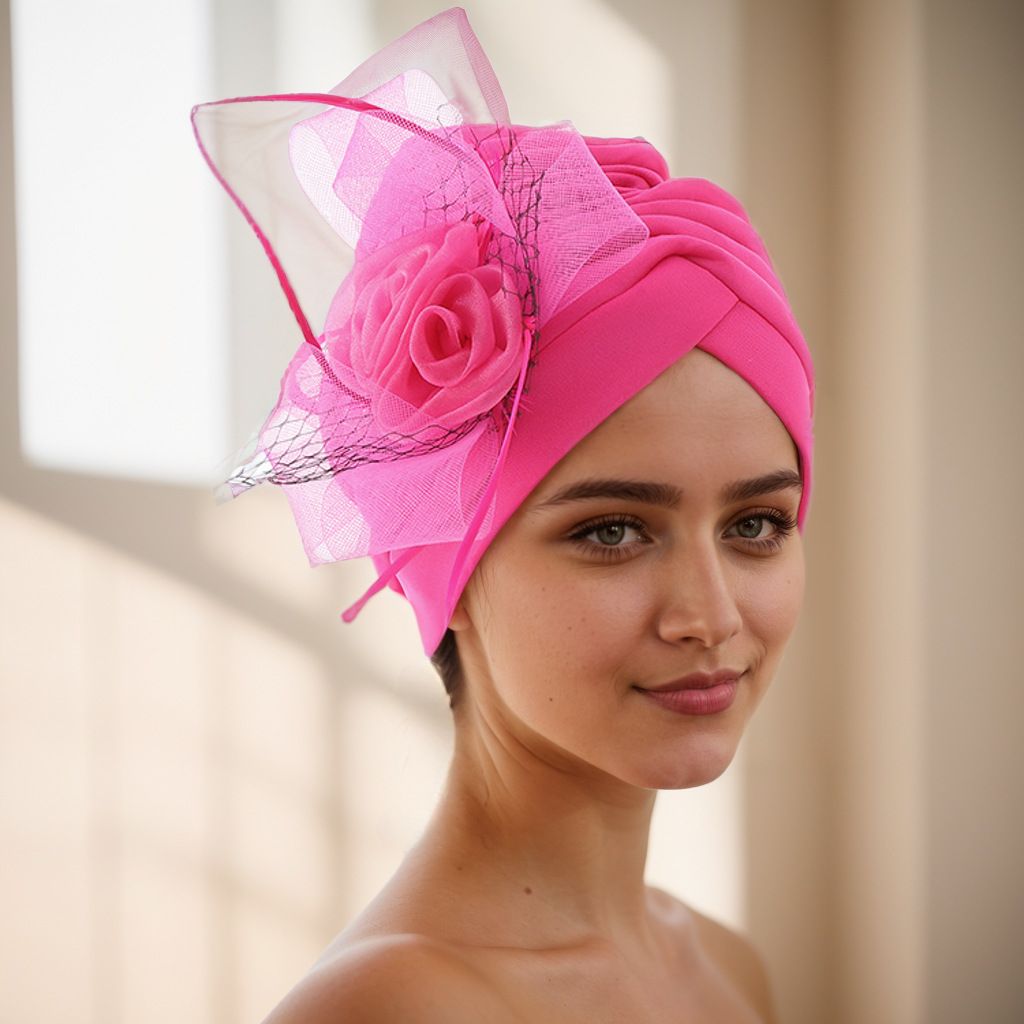 Muslim hat Space layer sticky flower watermelon hat Muslim bun hat African hat_viptrois.com
